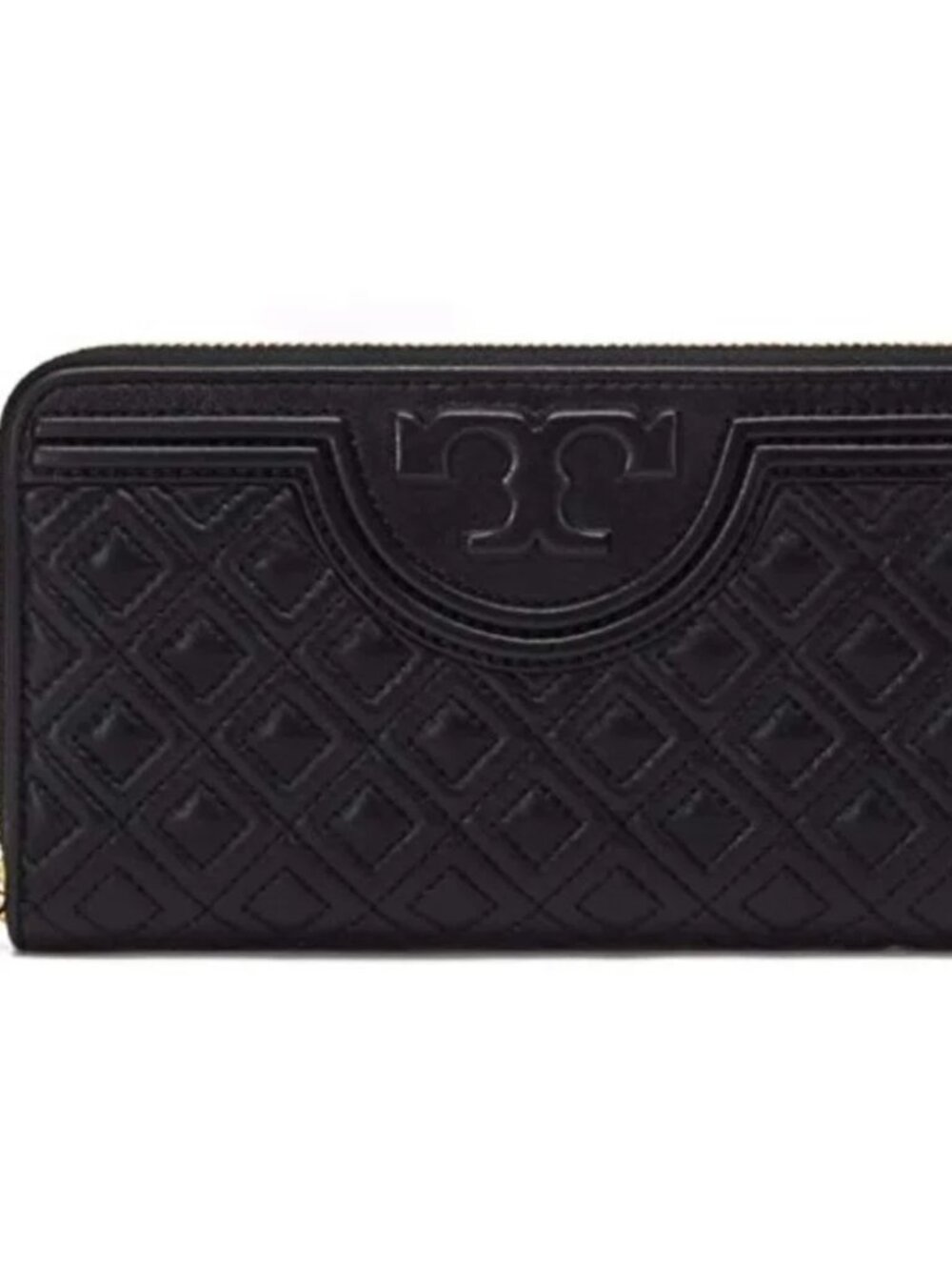 Tory Burch Black Quilted Black Leather Long Wallet from Fleming Collection EUC - Picture 2 of 13